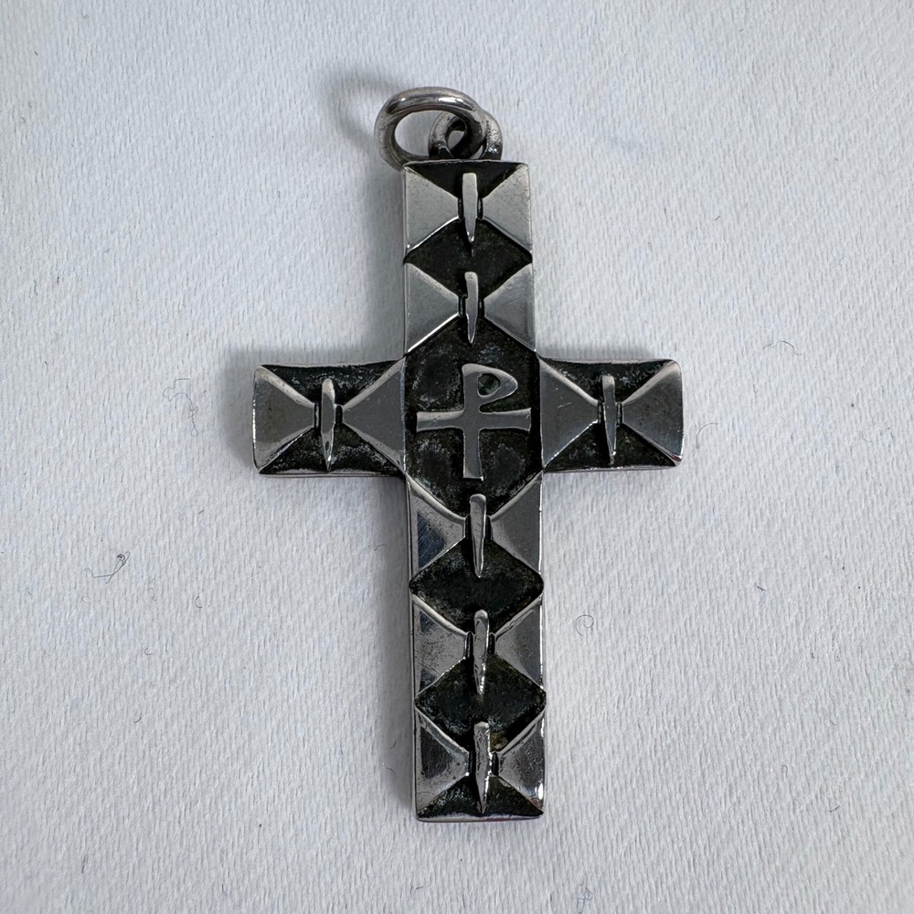 James Avery Pax Cross Pendant Sterling Silver Chi Rho Geometric Diamonds Retired